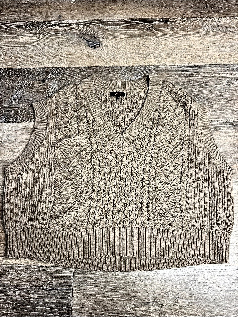 Quince Australian Merino Wool Cable Sweater Vest XL